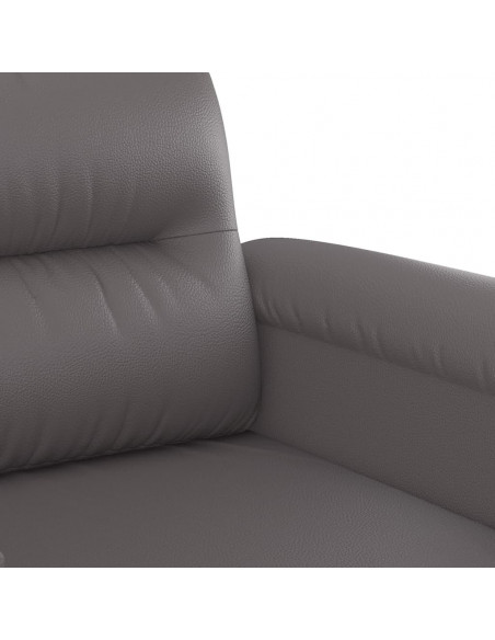 Divano a 2 Posti Grigio 140 cm in Similpelle