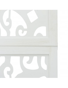 Divisorio Ambienti 6Pannelli Bianco Legno Massello di Paulownia