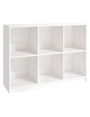 Libreria Bianca 104x33x76 cm in Legno Massello di Pino