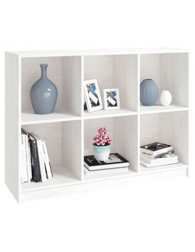 Libreria Bianca 104x33x76 cm in Legno Massello di Pino