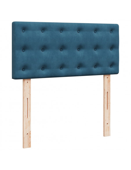 Giroletto a Molle con Materasso Blu 90x200 cm in Velluto