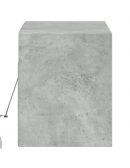 Mobile TV a Parete con Luci LED Grigio Cemento 100x31x35 cm