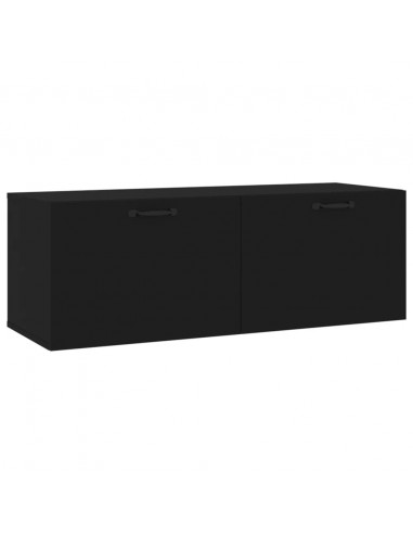 Mobile Pensile Nero 100x36,5x35 cm Legno Multistrato