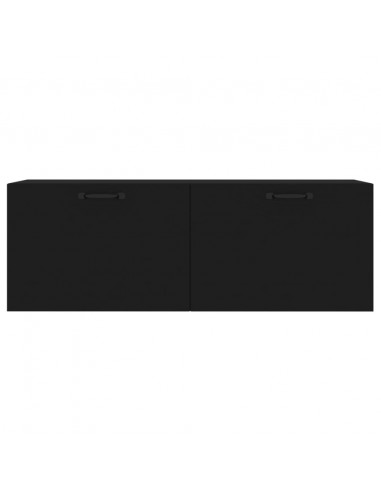 Mobile Pensile Nero 100x36,5x35 cm Legno Multistrato