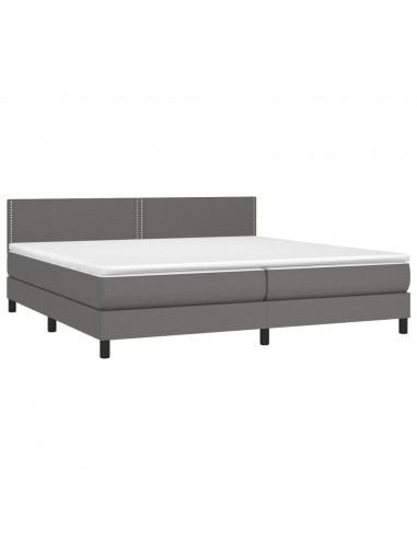 Giroletto a Molle con Materasso Grgio 200x200 cm in Similpelle