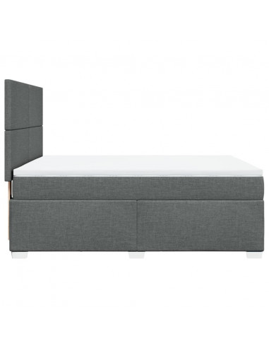 Giroletto a Molle con Materasso Grigio Scuro 140x200cm Tessuto