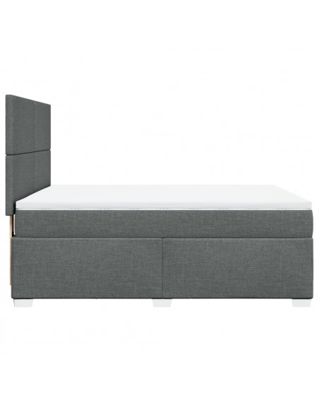 Giroletto a Molle con Materasso Grigio Scuro 140x200cm Tessuto