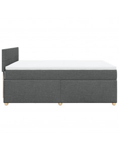 Giroletto a Molle con Materasso Grigio Scuro 140x200cm Tessuto 2