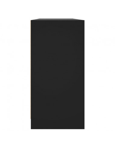 Libreria con Ante Nera 204x37x75 cm in Legno Multistrato