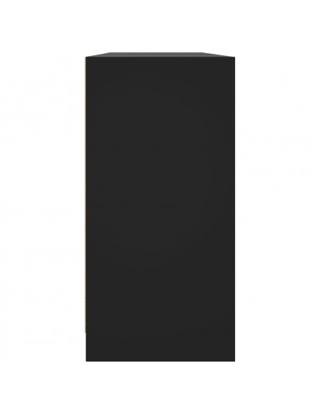 Libreria con Ante Nera 204x37x75 cm in Legno Multistrato