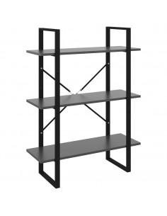 Libreria Grigia 80x30x105 cm in Legno Multistrato 2