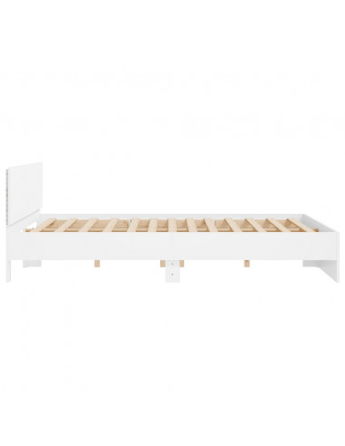 Giroletto con Testiera e LED Bianco 180x200 cm