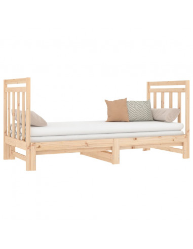 Dormeuse Estraibile 2x(90x190) cm Legno Massello di Pino