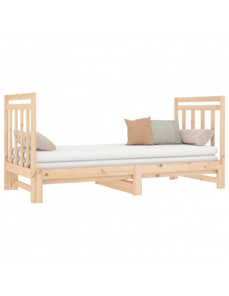 Dormeuse Estraibile 2x(90x190) cm Legno Massello di Pino