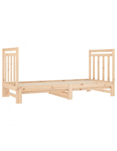 Dormeuse Estraibile 2x(90x190) cm Legno Massello di Pino