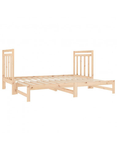 Dormeuse Estraibile 2x(90x190) cm Legno Massello di Pino