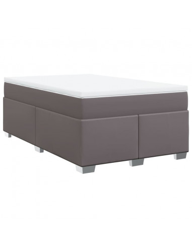 Giroletto a Molle con Materasso Grigio 120x200 cm in Similpelle