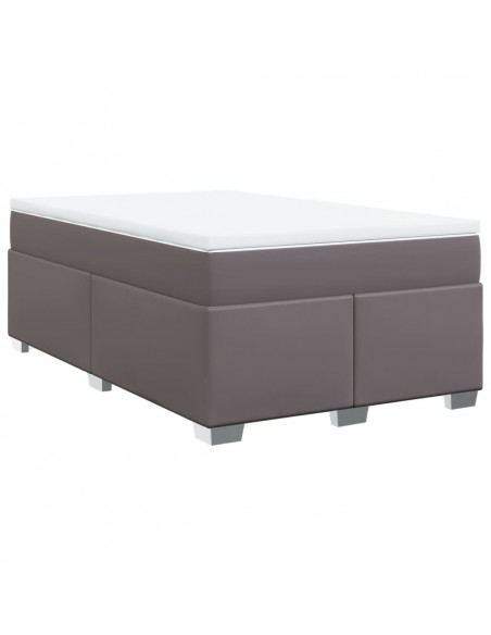 Giroletto a Molle con Materasso Grigio 120x200 cm in Similpelle
