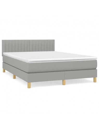 Giroletto a Molle con Materasso Grigio Chiaro 140x190cm Tessuto