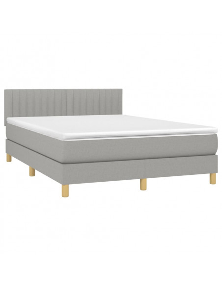 Giroletto a Molle con Materasso Grigio Chiaro 140x190cm Tessuto