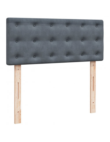 Giroletto a Molle con Materasso Grigio Scuro 120x200 cm Velluto