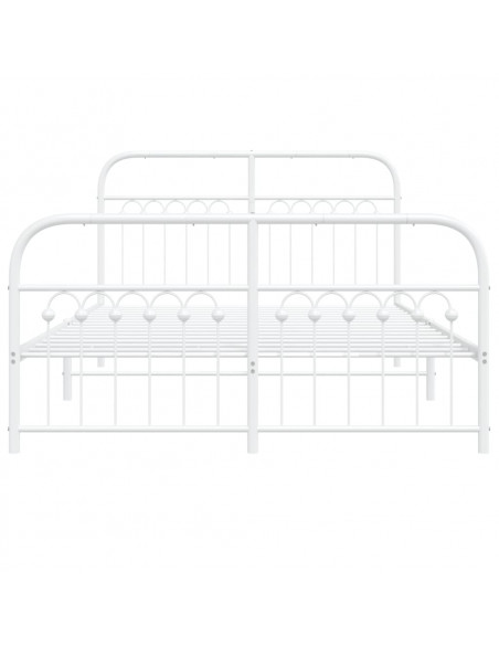 Giroletto con Testiera e Pediera Metallo Bianco 140x190 cm