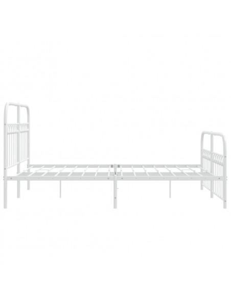 Giroletto con Testiera e Pediera Metallo Bianco 140x190 cm