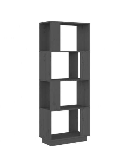 Libreria/Divisorio Grigio 51x25x132 cm Legno Massello di Pino