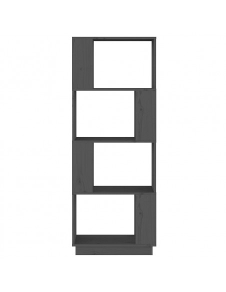 Libreria/Divisorio Grigio 51x25x132 cm Legno Massello di Pino