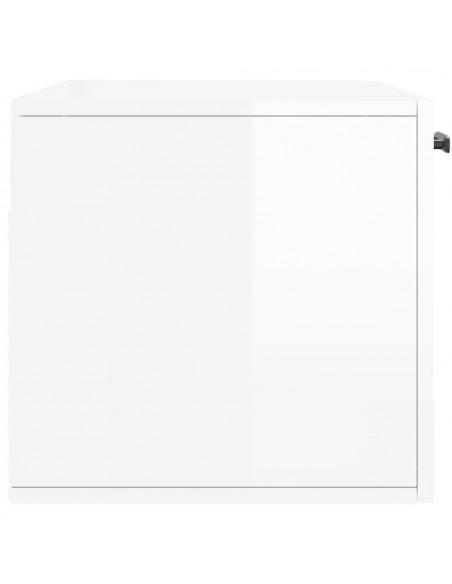 Mobile a Parete Bianco Lucido 80x36,5x35 cm Legno Multistrato