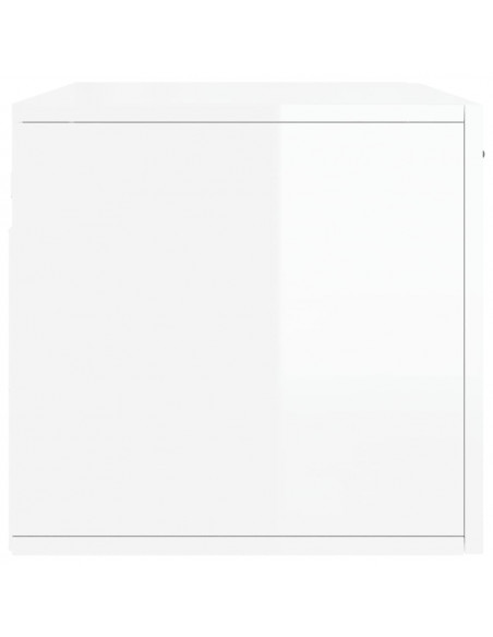 Mobile a Parete Bianco Lucido 80x36,5x35 cm Legno Multistrato