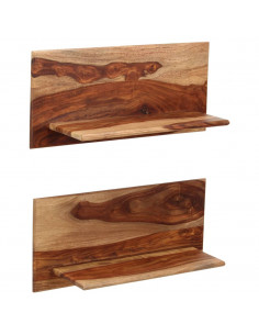 Mensole 2 pz 58x26x20 cm in Legno Massello di Sheesham