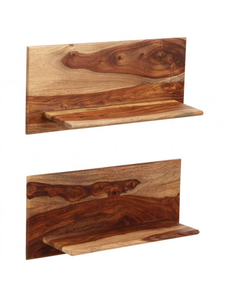 Mensole 2 pz 58x26x20 cm in Legno Massello di Sheesham