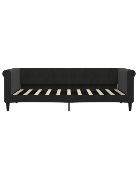 Letto da Giorno Nero 90x190 cm in Velluto
