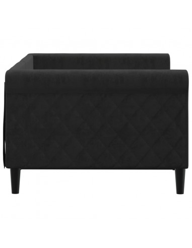 Letto da Giorno Nero 90x190 cm in Velluto