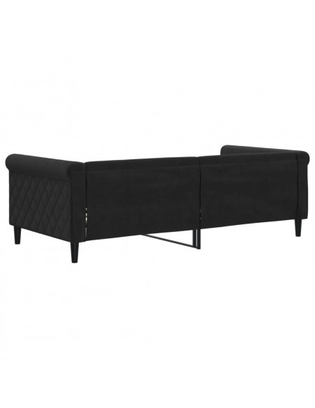 Letto da Giorno Nero 90x190 cm in Velluto