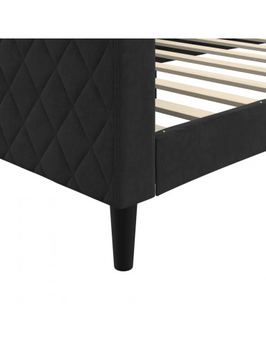 Letto da Giorno Nero 90x190 cm in Velluto