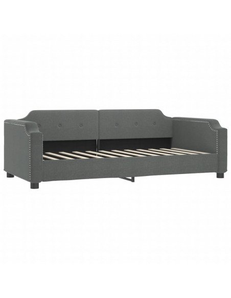 Letto da Giorno Grigio Scuro 90x190 cm in Tessuto