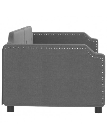 Letto da Giorno Grigio Scuro 90x190 cm in Tessuto