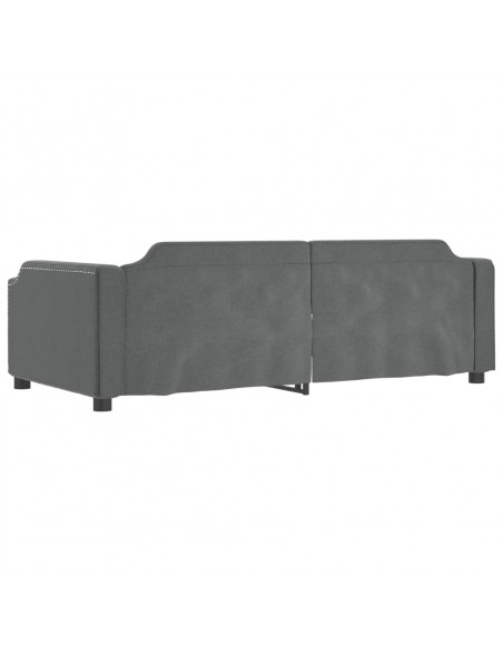 Letto da Giorno Grigio Scuro 90x190 cm in Tessuto