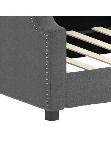 Letto da Giorno Grigio Scuro 90x190 cm in Tessuto