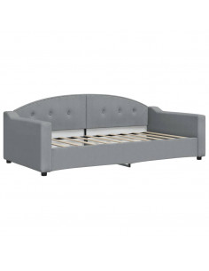 Letto da Giorno Grigio Chiaro 90x190 cm in Tessuto