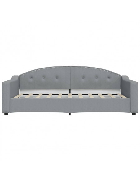 Letto da Giorno Grigio Chiaro 90x190 cm in Tessuto