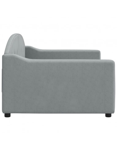 Letto da Giorno Grigio Chiaro 90x190 cm in Tessuto