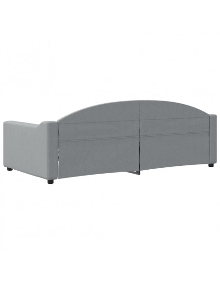 Letto da Giorno Grigio Chiaro 90x190 cm in Tessuto