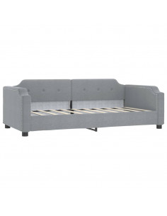 Letto da Giorno Grigio Chiaro 100x200 cm in Tessuto