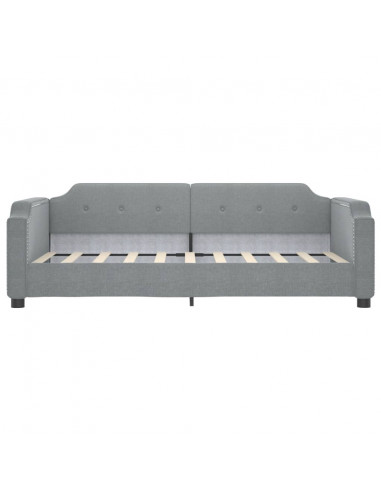 Letto da Giorno Grigio Chiaro 100x200 cm in Tessuto