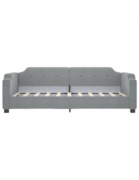 Letto da Giorno Grigio Chiaro 100x200 cm in Tessuto