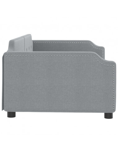 Letto da Giorno Grigio Chiaro 100x200 cm in Tessuto