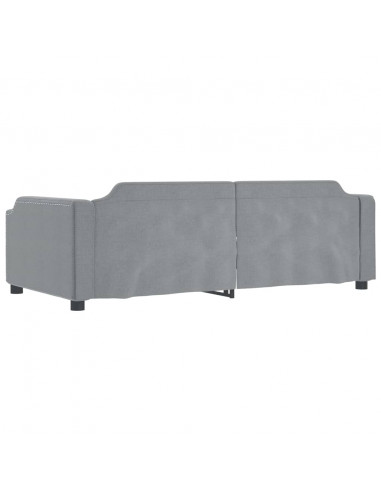 Letto da Giorno Grigio Chiaro 100x200 cm in Tessuto
